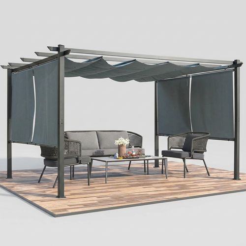 Erinnyees Outdoor Pergola with Sun Canopy